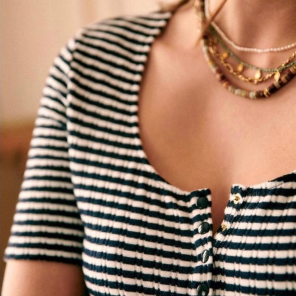 Sezane Malo Écru/Navy